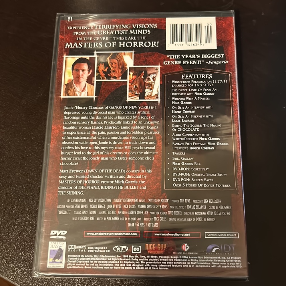 DVD Masters of Horror Movie Chocolate from Mick Garris Sealed - Picture 2 of 3